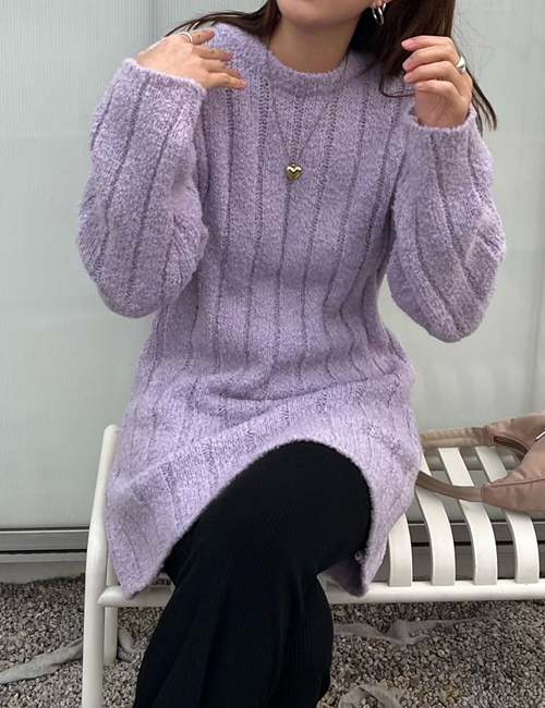 purple knit dress